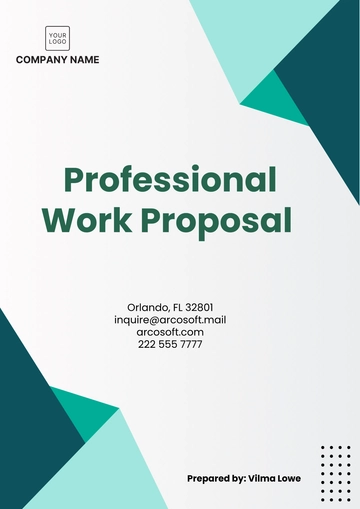 Free Professional Work Proposal Template to Edit Online