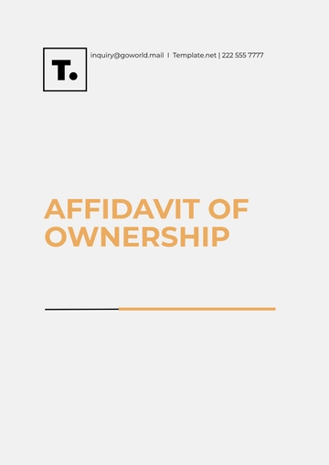 Free Affidavit of Ownership Template to Edit Online