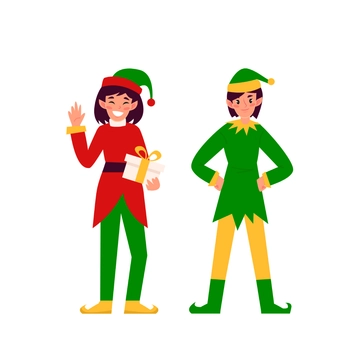 Free Modern Christmas Elf Clipart Template to Edit Online