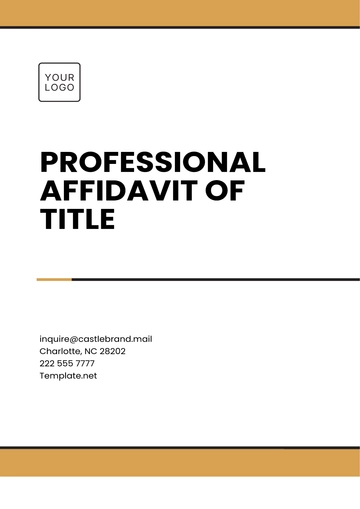 Free Professional Affidavit of Title Template to Edit Online