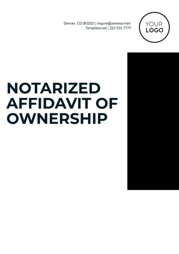 Free Notarized Affidavit of Ownership Template to Edit Online