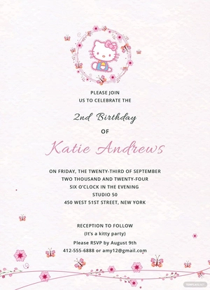 Hello Kitty Party Invitation Template