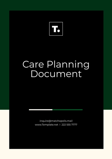 Free Sample Care Planning Document Template to Edit Online