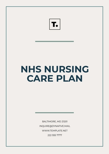 Free NHS Nursing Care Plan Outline Template to Edit Online