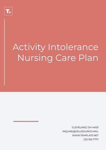 Free Activity Intolerance Nursing Care Plan Template to Edit Online
