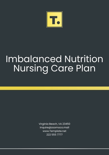 Free Imbalanced Nutrition Nursing Care Plan Template to Edit Online
