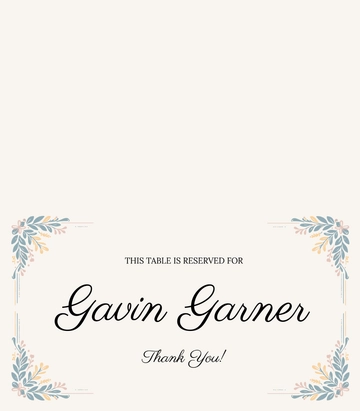 Free Calligraphy Place Card Template to Edit Online