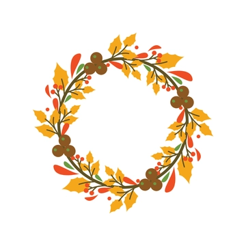Free Fall Wreath Clipart to Edit Online