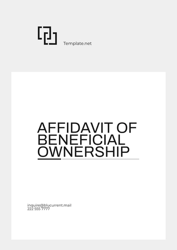 Free Affidavit of Beneficial Ownership Template to Edit Online