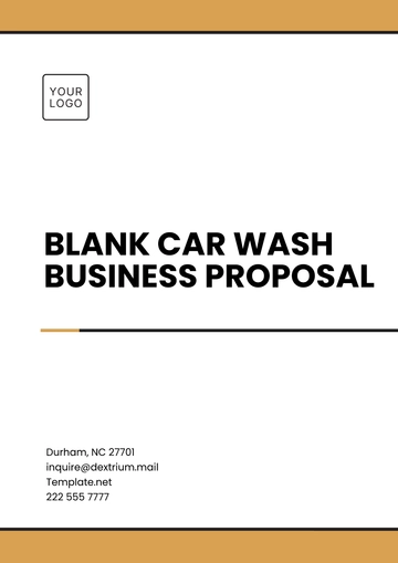 Free Blank Car Wash Business Proposal Template to Edit Online