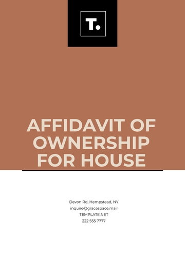 Free Affidavit of Ownership for House Template to Edit Online
