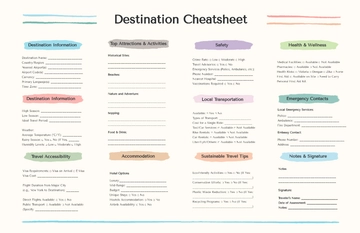 Free Destination Cheatsheet Template to Edit Online