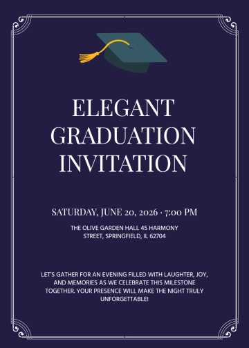 Free Elegant Graduation Invitation Template to Edit Online
