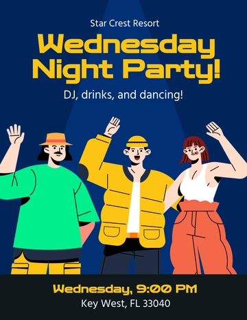 Free Wednesday Night Party Flyer Template to Edit Online