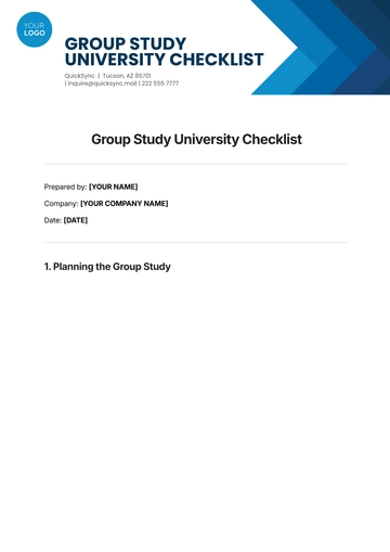 Free Group Study University Checklist Template to Edit Online