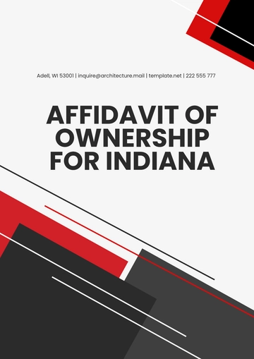 Free Affidavit of Ownership for Indiana Template to Edit Online