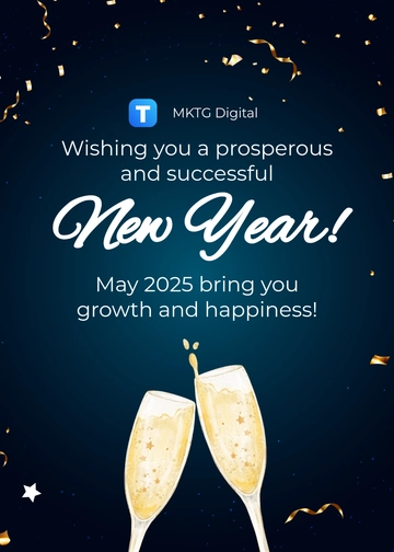 Free Corporate New Year Greeting Card Template to Edit Online