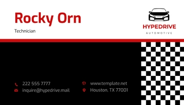 Free Automotive Business Card Template to Edit Online
