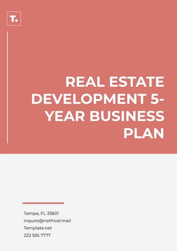Free Real Estate Development 5-Year Business Plan Template to Edit Online