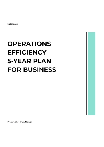 Free Operations Efficiency 5-Year Plan for Business Template to Edit Online