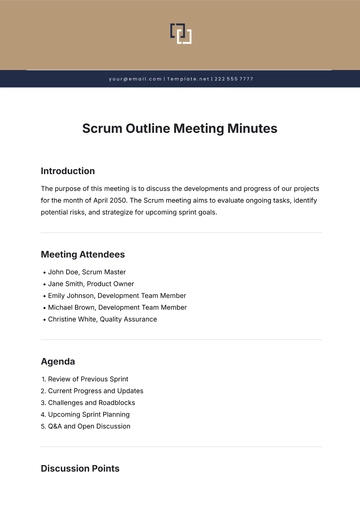 Free Scrum Outline Meeting Minutes Template to Edit Online
