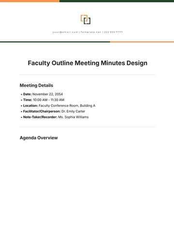 Free Faculty Outline Meeting Minutes Design Template to Edit Online