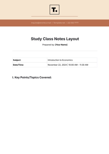 Free Study Class Notes Layout Template to Edit Online