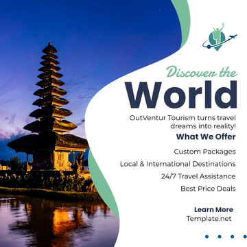 Free Tourism Social Media Post Template to Edit Online