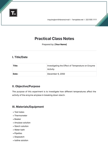 Free Practical Class Notes Template to Edit Online