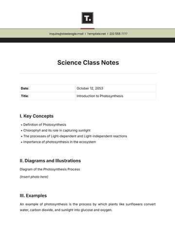 Free Science Class Notes Template to Edit Online