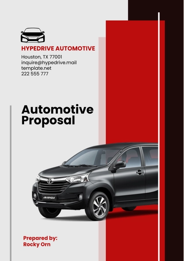 Free Automotive Proposal Template to Edit Online