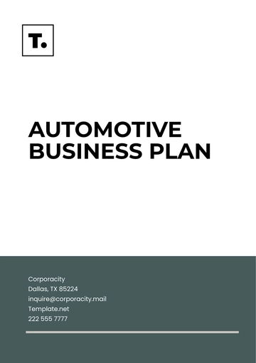 Free Automotive Business Plan Template to Edit Online