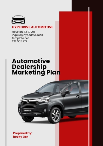 Free Automotive Dealership Marketing Plan Template to Edit Online
