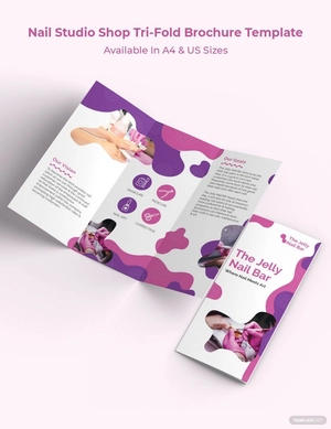 Nail Studio Shop Tri-Fold Brochure Template