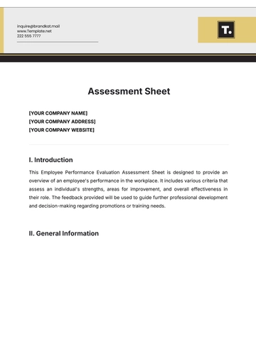 Free Assessment Sheet Template to Edit Online