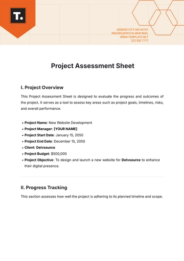Free Project Assessment Sheet Template to Edit Online