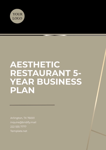 Free Aesthetic Restaurant 5-Year Business Plan Template to Edit Online