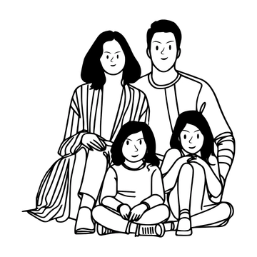 Free Black and White Family Clipart to Edit Online