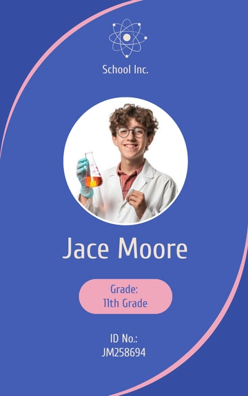 Free Science High School Student ID Card Template to Edit Online