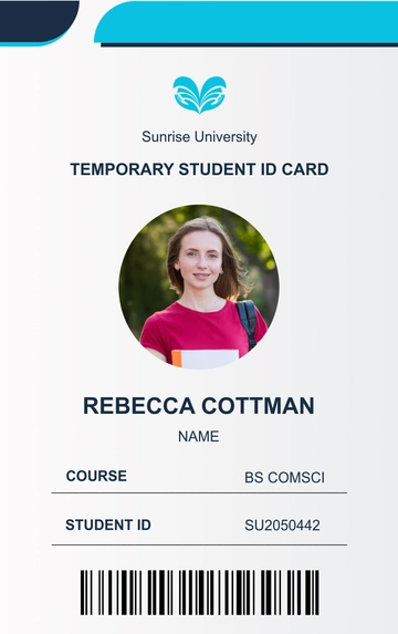 Free New Temporary Student ID Card Template to Edit Online