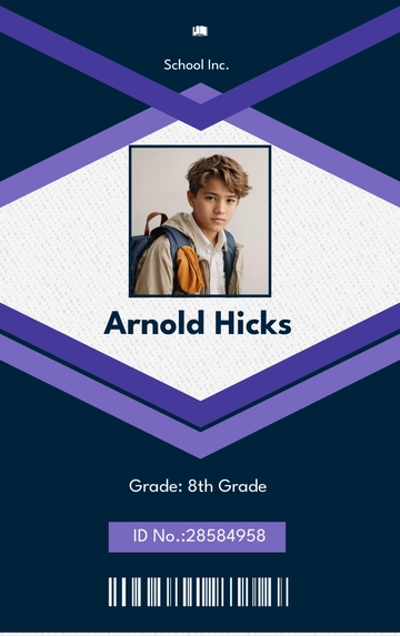 Free Editable Student ID Card Template to Edit Online