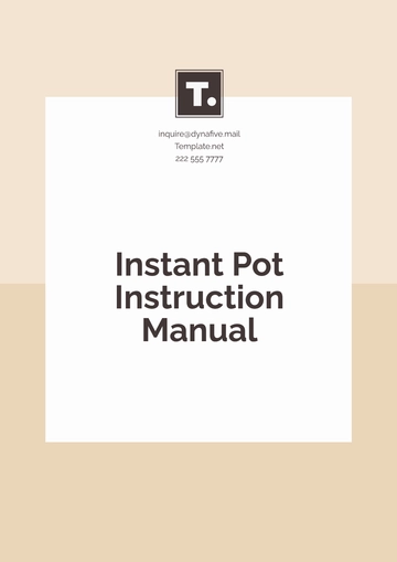 Free Instant Pot Instruction Manual Template to Edit Online