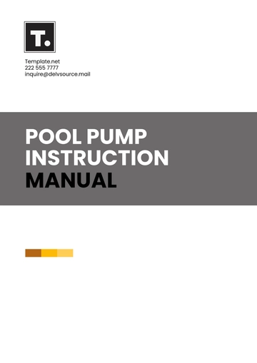 Free Pool Pump Instruction Manual Template to Edit Online