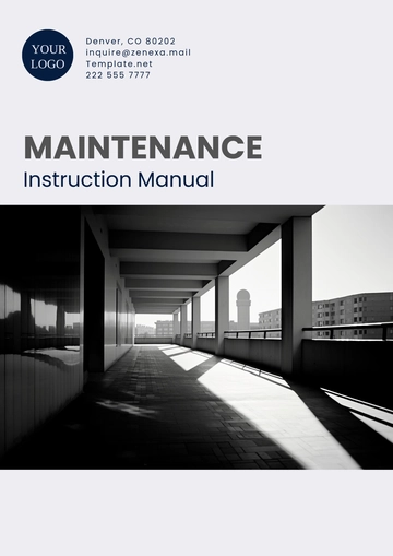 Free Maintenance Instruction Manual Template to Edit Online