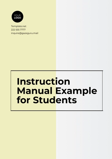 Free Instruction Manual Example for Students Template to Edit Online
