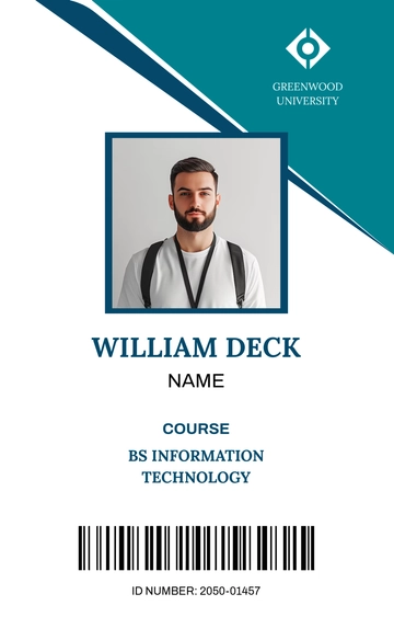 Free Student ID Card Design Template to Edit Online