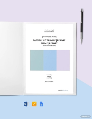 Monthly IT Service Report Template
