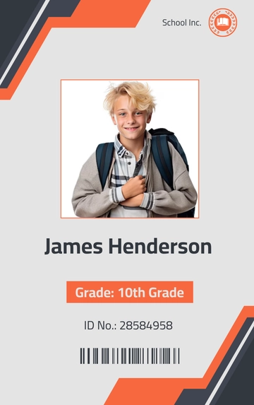 Free Corporate School Student ID Card Template to Edit Online