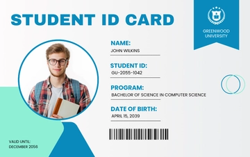 Free Horizontal Student ID Card Template to Edit Online