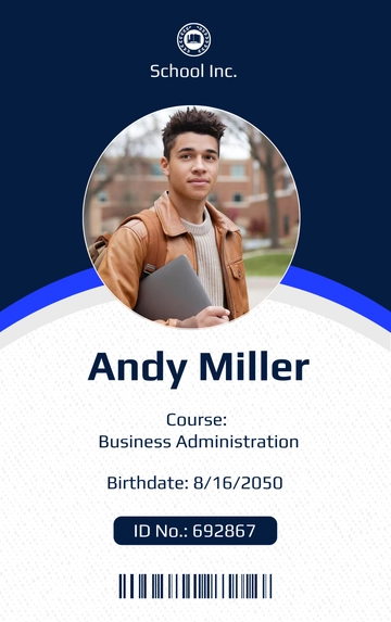 Free Digital Professional Student ID Card Template to Edit Online